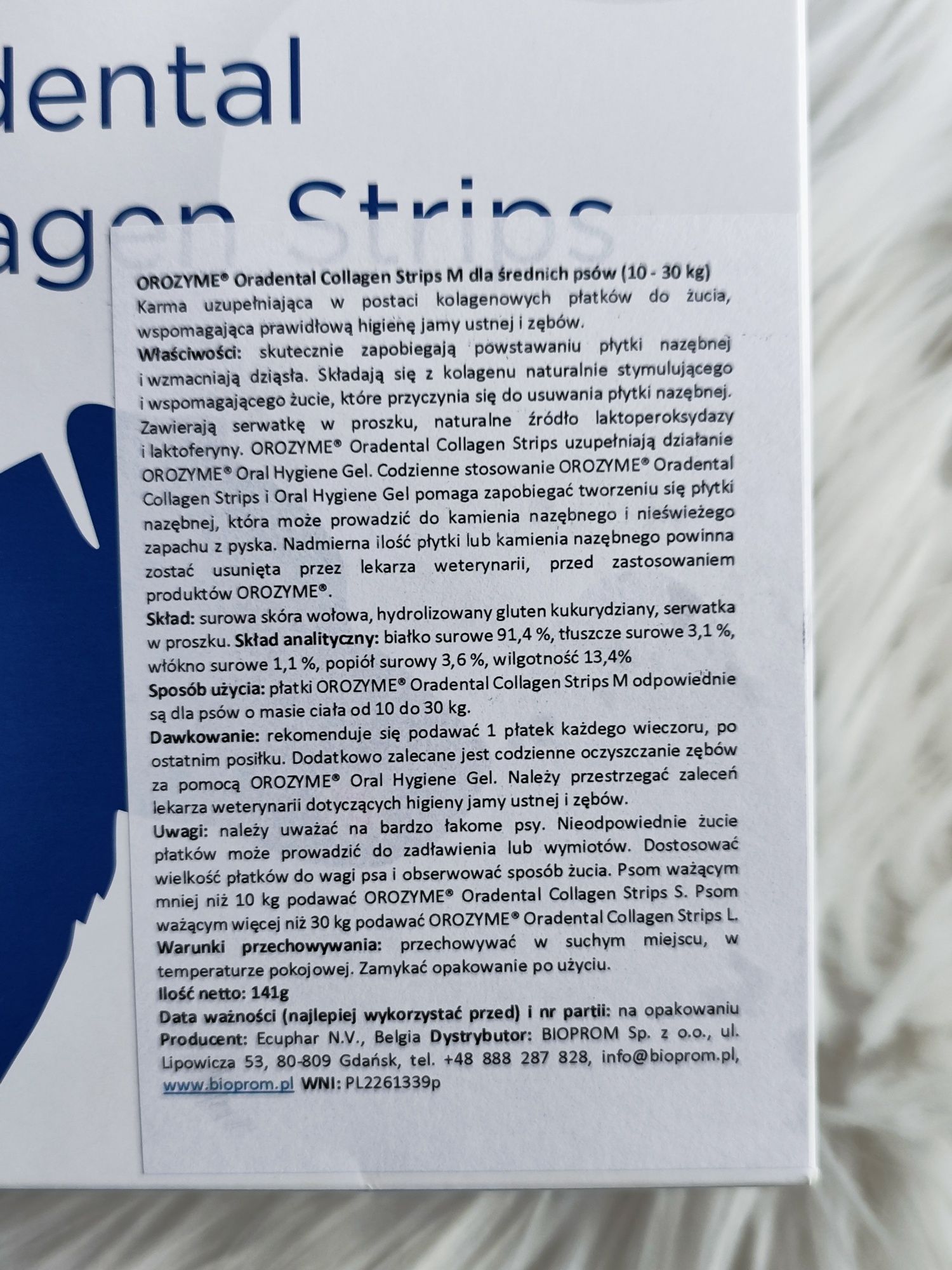 Przysmaki dentystyczne dla psa Orozyme Oradental Collagen Strips M
