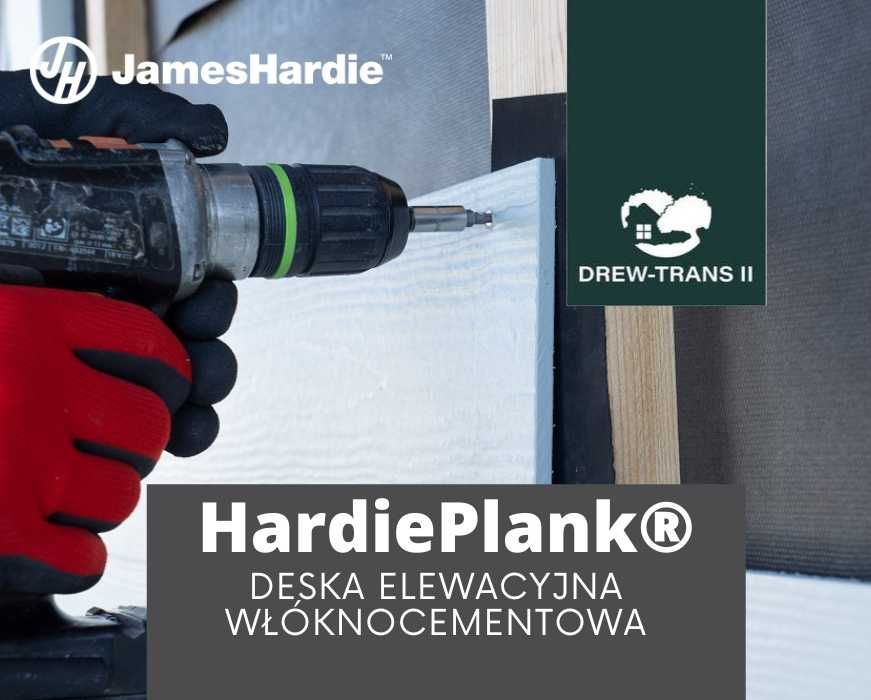 Deska elewacyjna drewnopodobna cementowa Hardie Plank szara