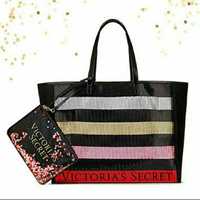 Пляжна сумка+косметичка з паєтками Victorias Secret