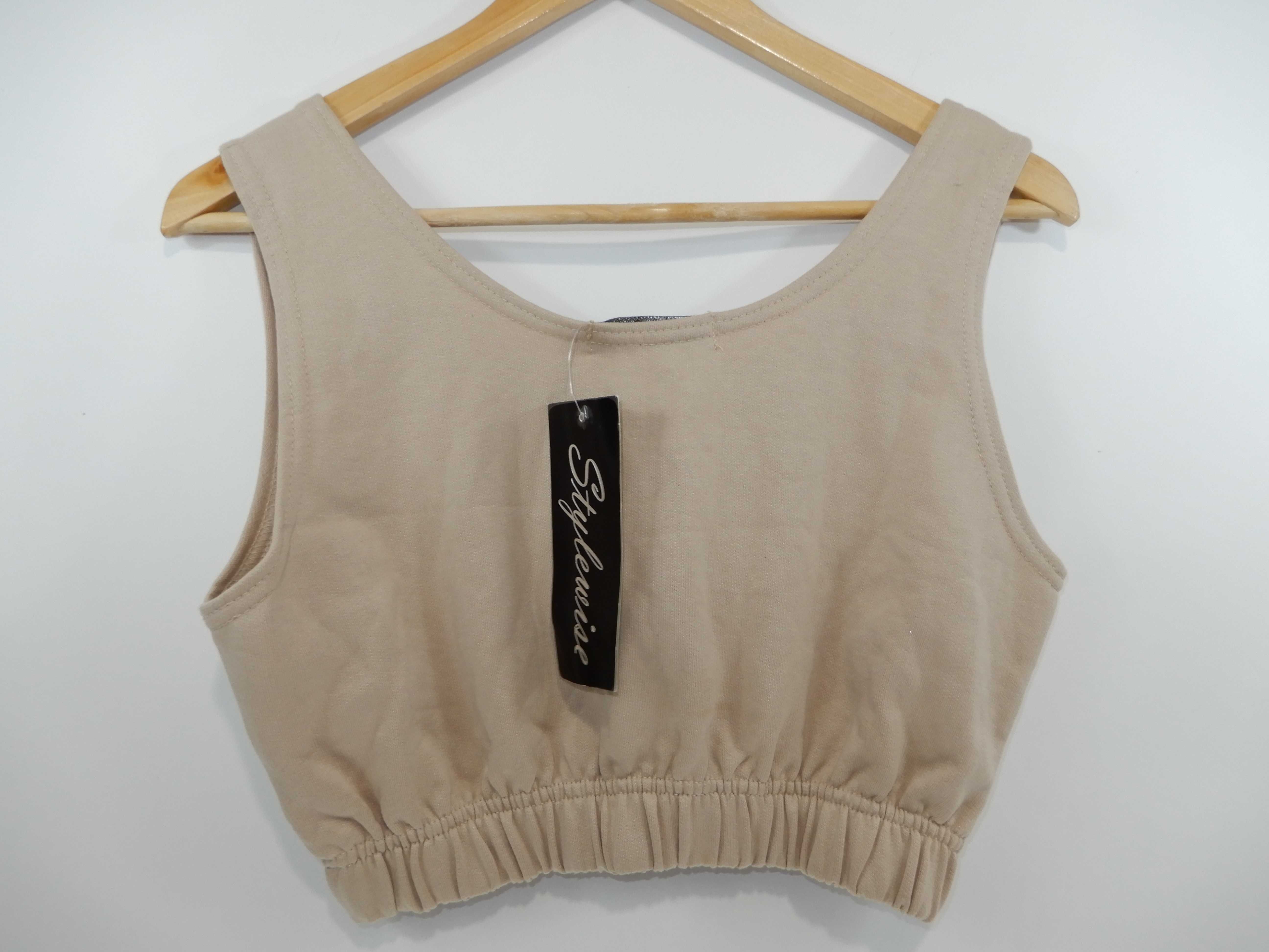 Crop top beżowy sportowy 40 L