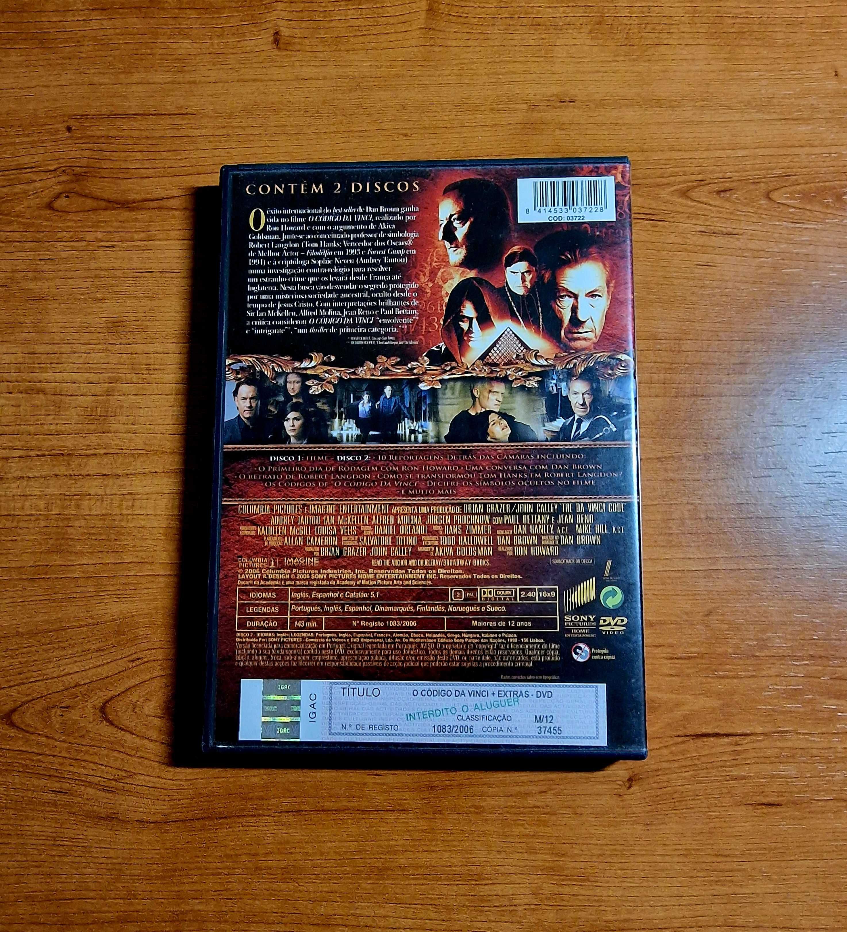 O CÓDIGO DA VINCI (Tom Hanks/Audrey Tautou)Ed Especial 2dvd Extras