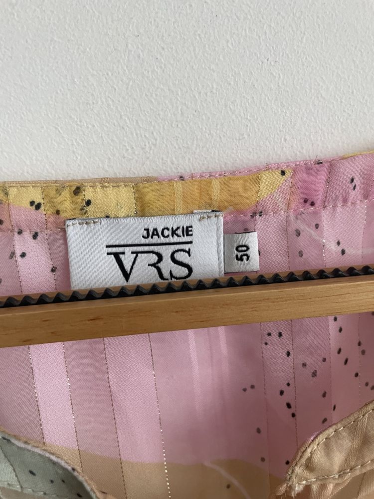 VRS plus Size 50 sukienka pastelowa w pasy jak plisy