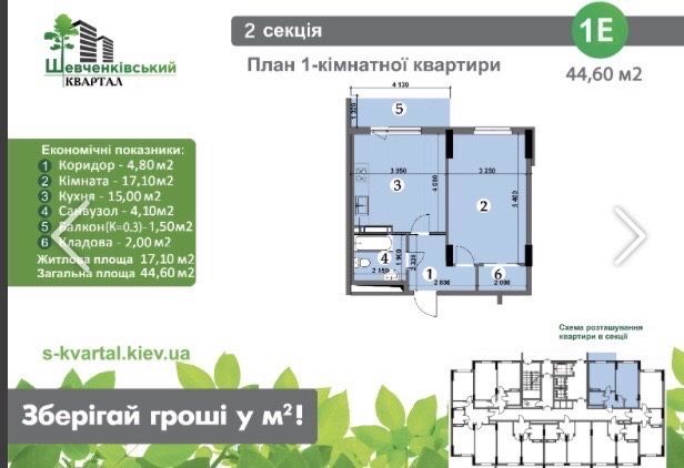 Квартиру 1 кімнату в Шевченківському районі Київ