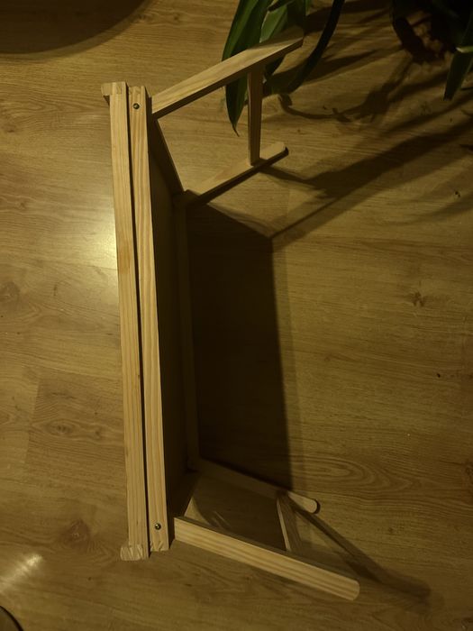 Stolik na jedzenie do łóżka taca łóżkowa drewniana z białym blatem