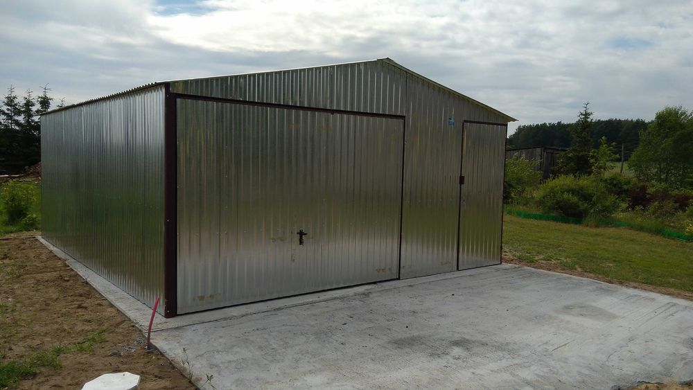 Garaż blaszany 6x6 Ocynk