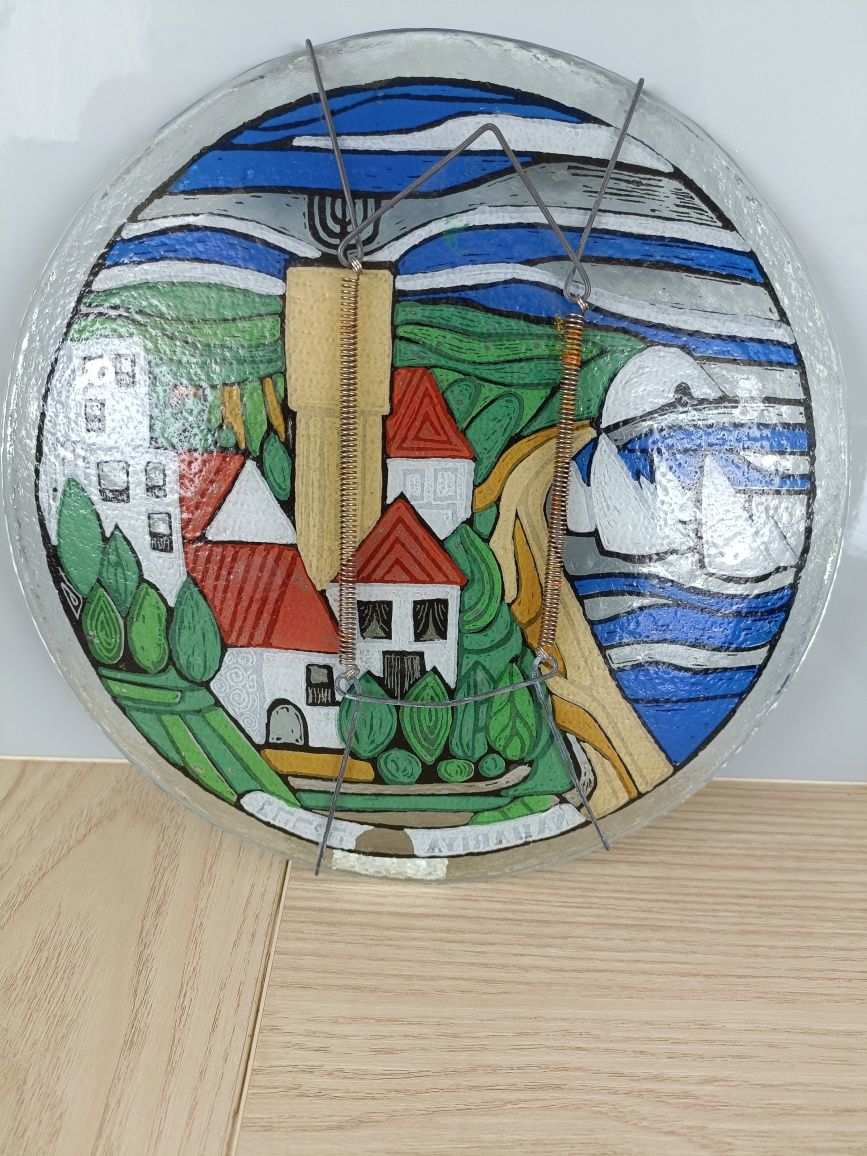 Talerz patera wisząca nahariya glass Israel hand made