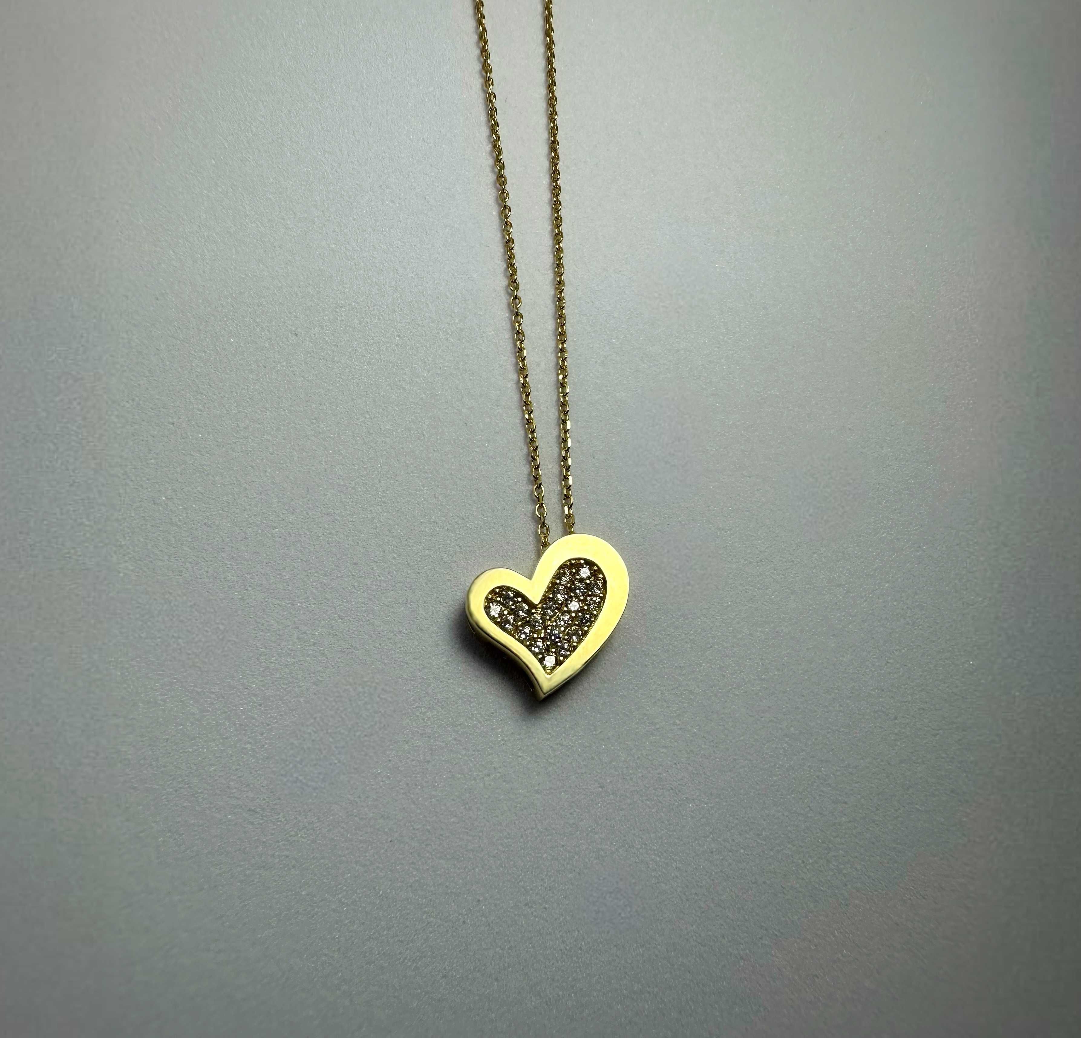 14K Gold Necklace, love heart necklace