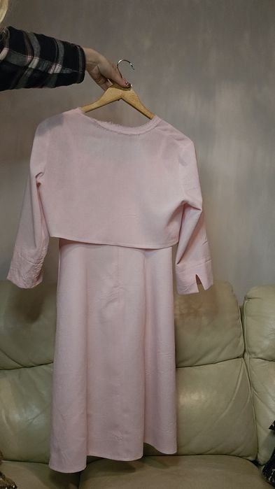 Dziewczęca elegancka sukienka 152 pudrowy róż