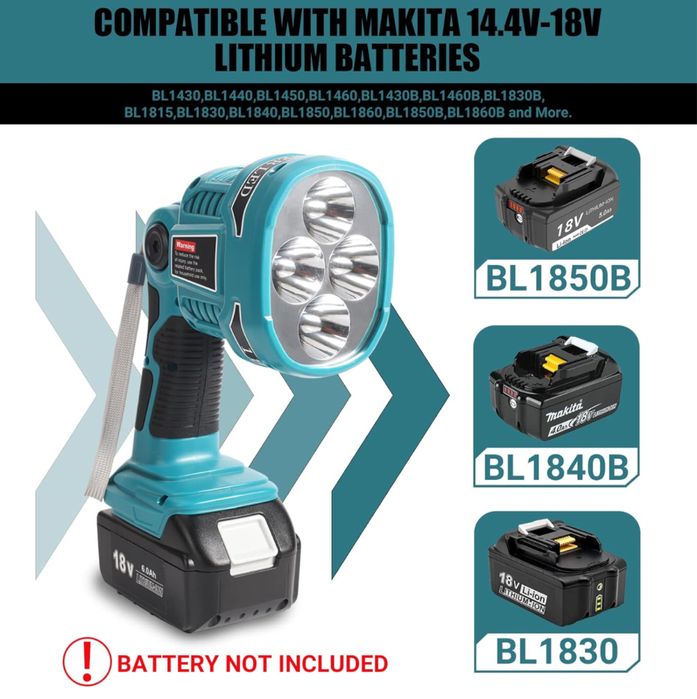 YEX-BUR LED Lampa robocza pod akumulator Makity 18