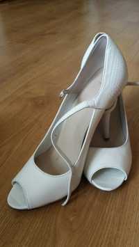 Buty ślubne, na wesele, białe ecru, r. 37 ESPRIT Jak NOWE