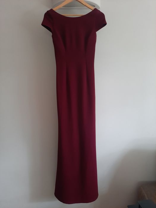 Sukienka maxi, długa bordowa rozmiar S