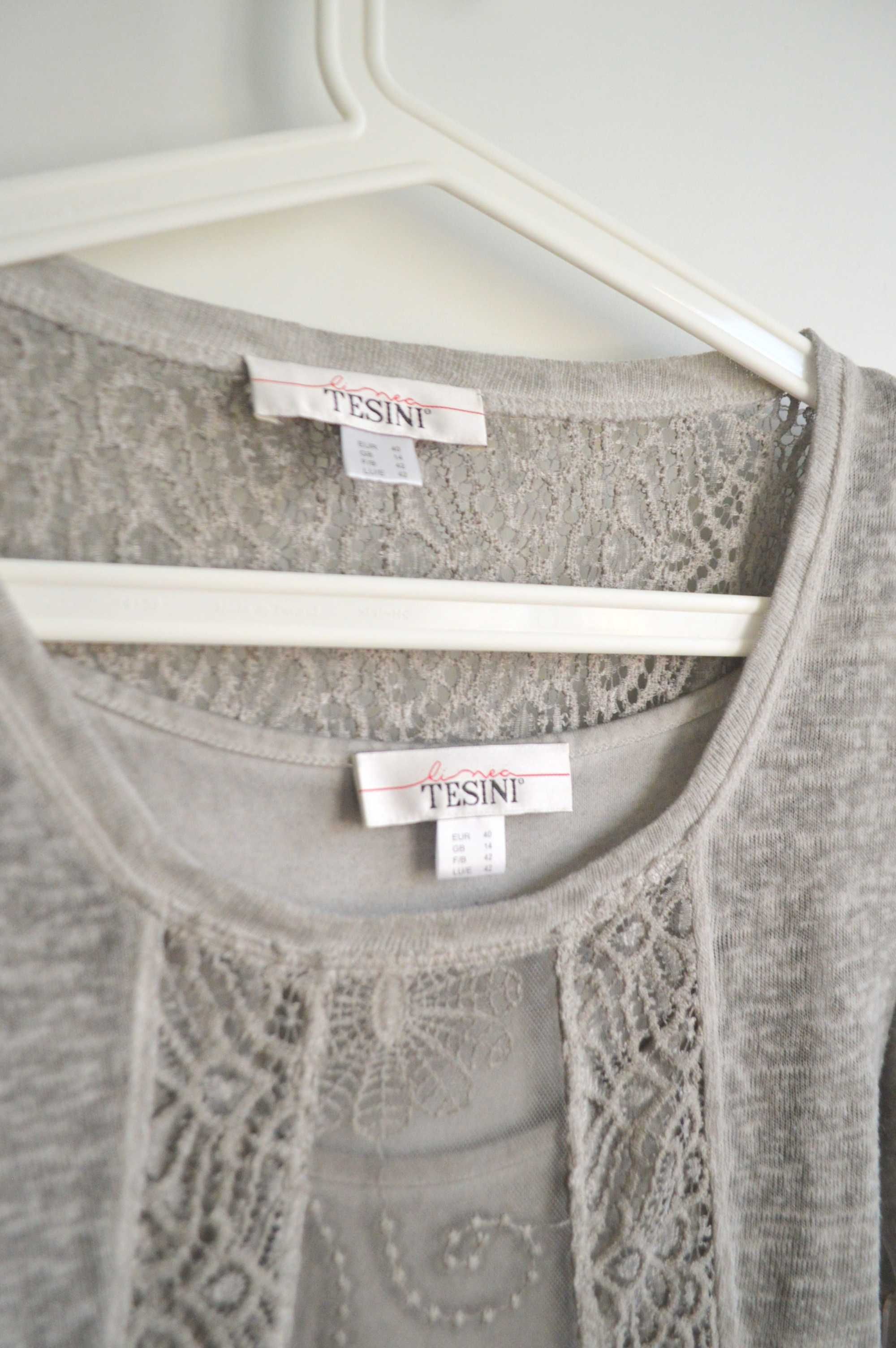 Linea Tesini super sukienka 2w1 boho folk beż kolory ziemi