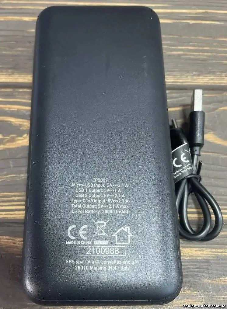 Power Bank ReinsTon EPB027 20000 mAh Black зовнішній акумулятор