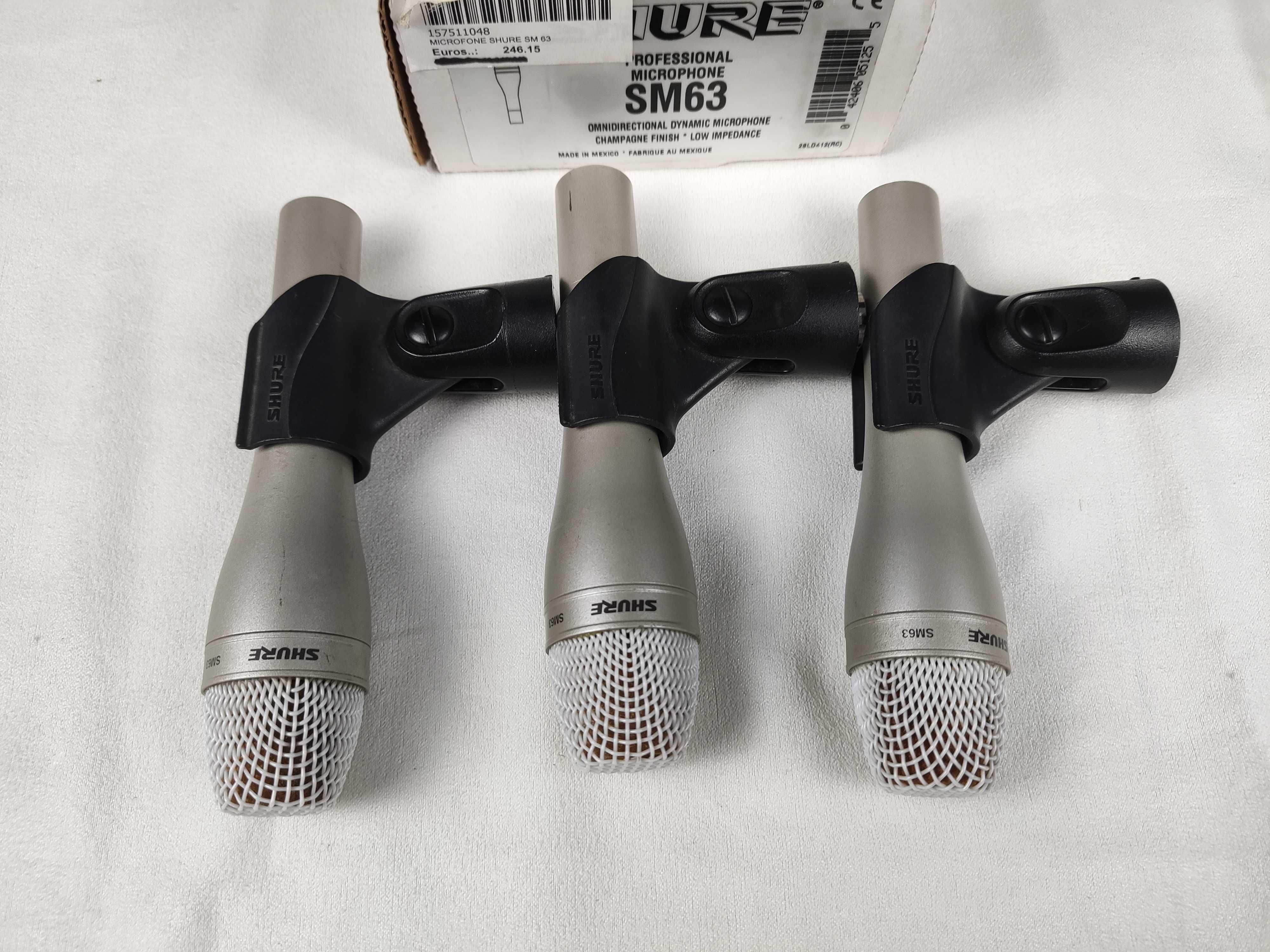 3 Microfones Shure SM63