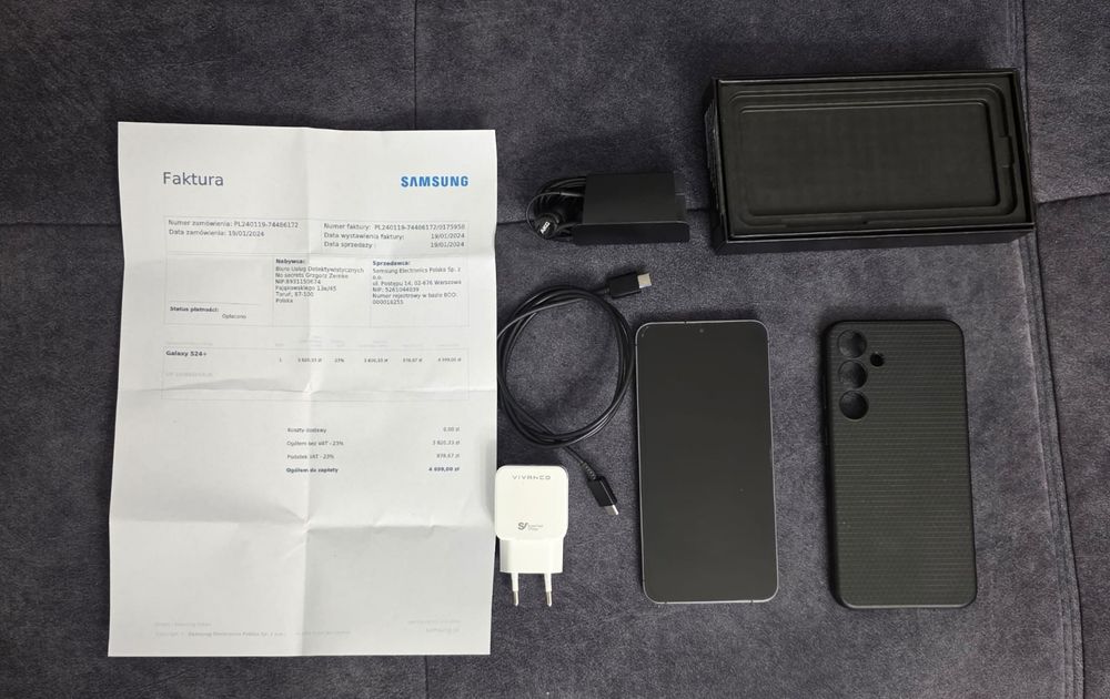 Samsung S24+ 512 GB perfekcyjny czarny kpl