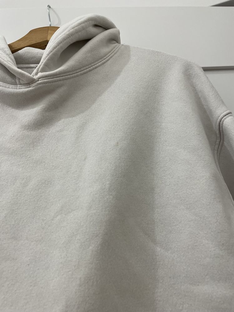 Biała kremowa bluza 3/4 z kapturem zaraz rozmiar s bawełna poliester