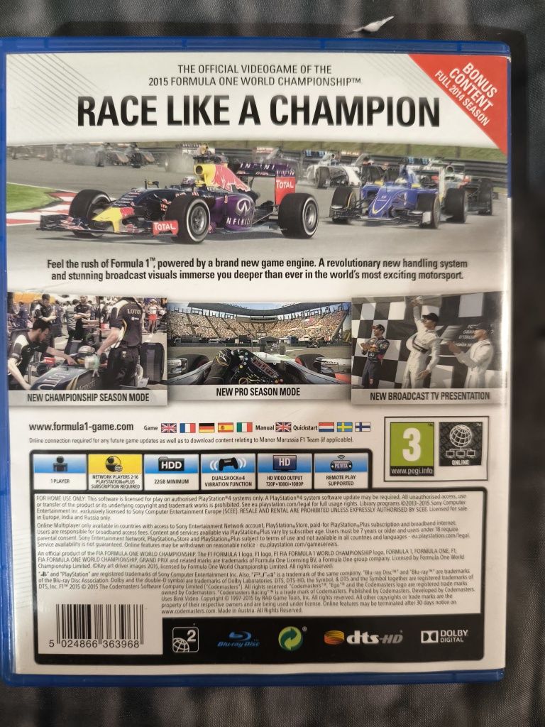 Ps4 F1 2015 możliwa zamiana