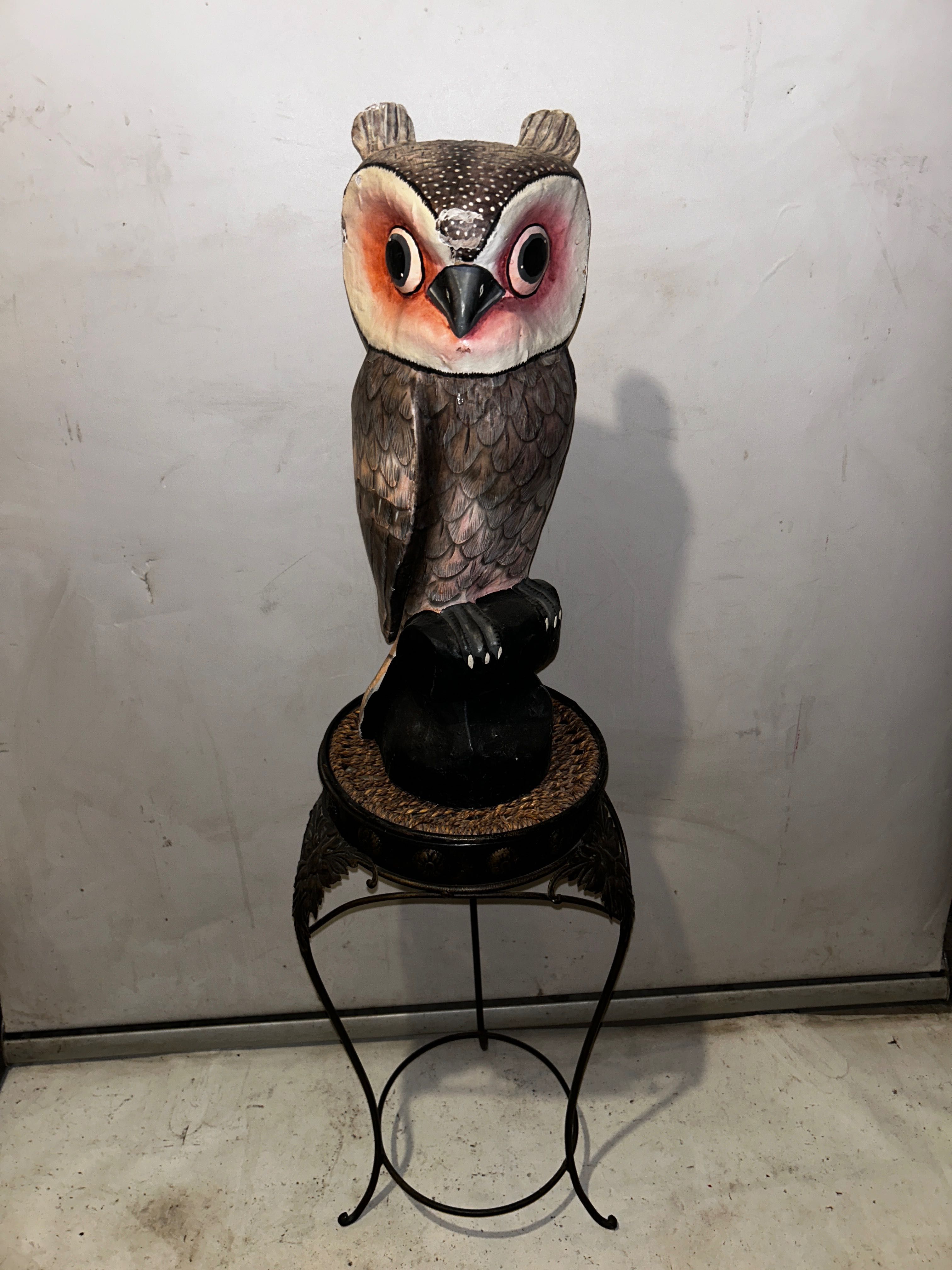 SOWA ozdoba, figurka drewniana - 51 cm