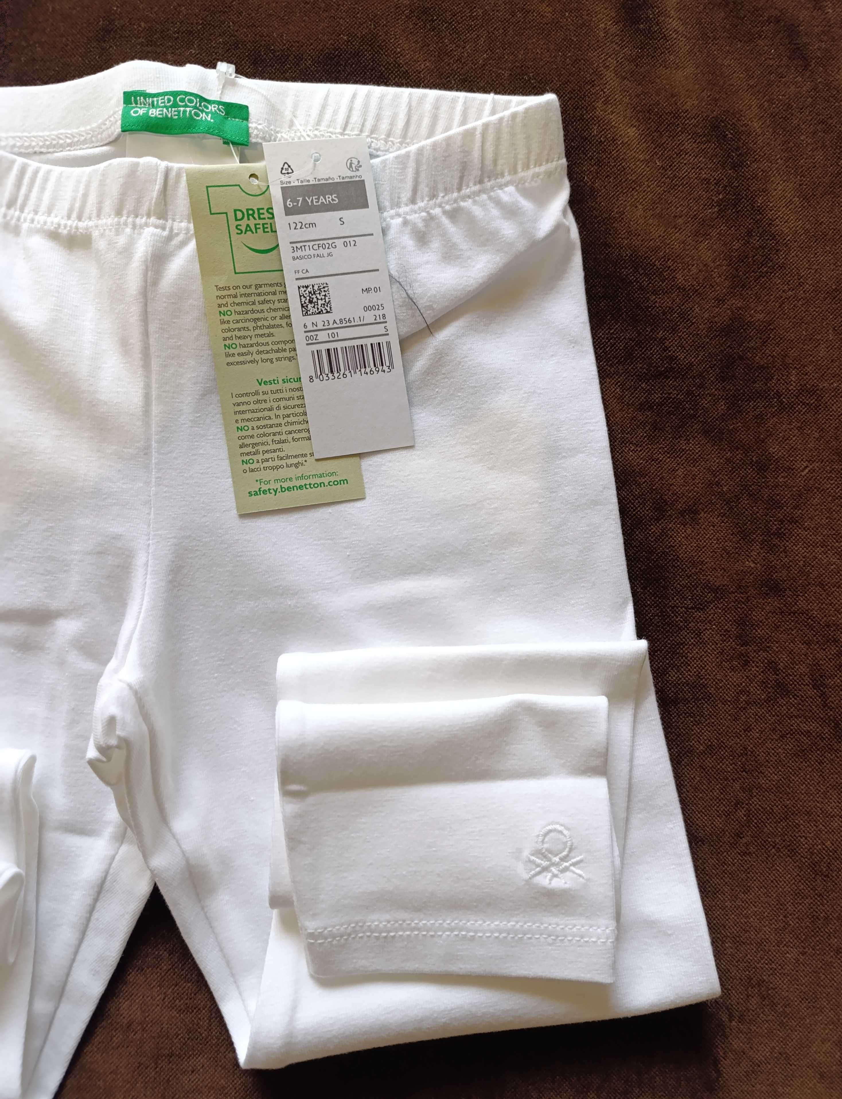 Leggins Brancos 100% algodão 6/7 anos Benetton  - Novas c/ etiqueta