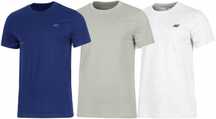 4f Zestaw 3szt. 3-pak Męska Koszulka T-shirt 100% Bawełna / rozm M