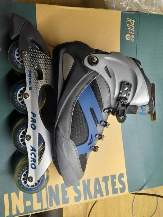 Rolki pro acro rozmiar 46 abec-5 szaro niebieskie