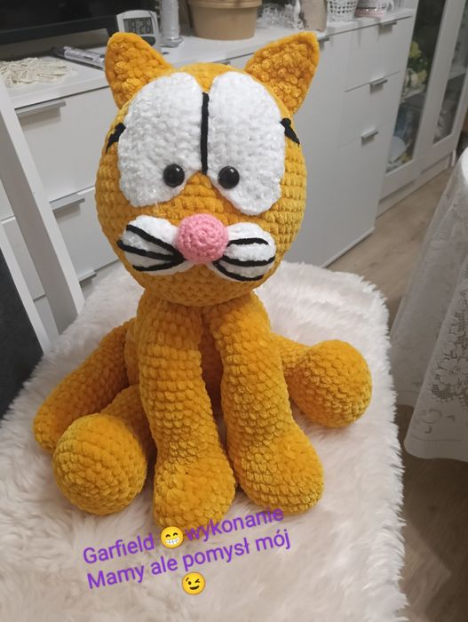 Kot Garfield maskotka rękodzieło