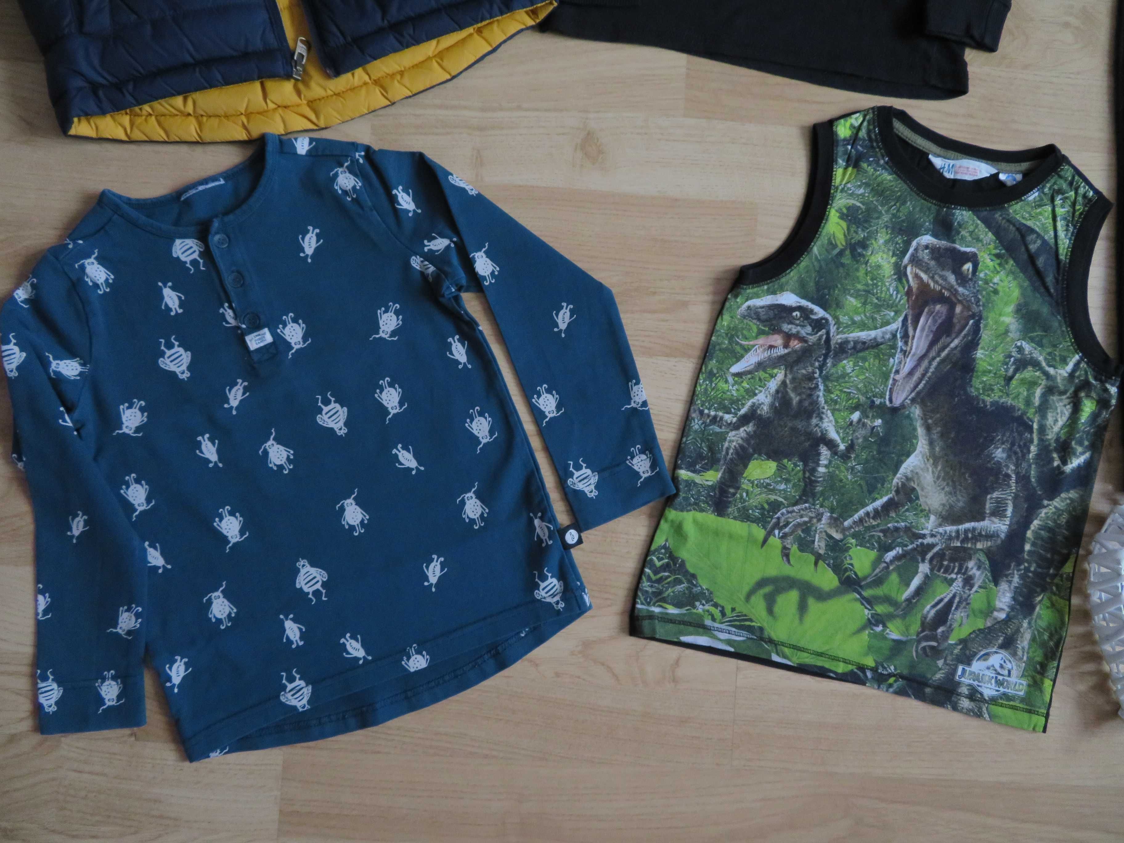 H&M  Zestaw ubrań chłopięcych kamizelka spodnie dresowe bluzka top 116