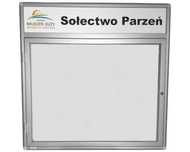 Gablota ogłoszeniowa z fryzem- wolnostojąca, sołecka. Promocja.