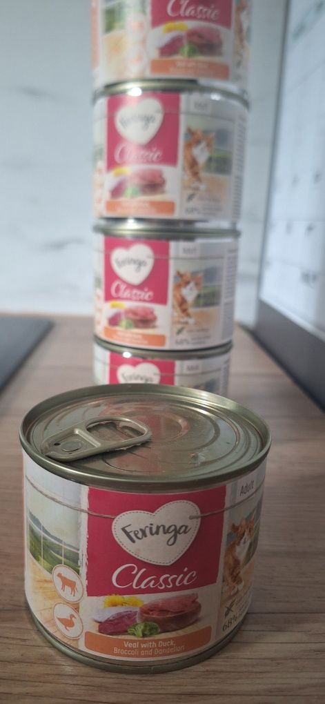 Feringa karma mokra dla kota cielęcina i kaczka 200g, 5 puszek
