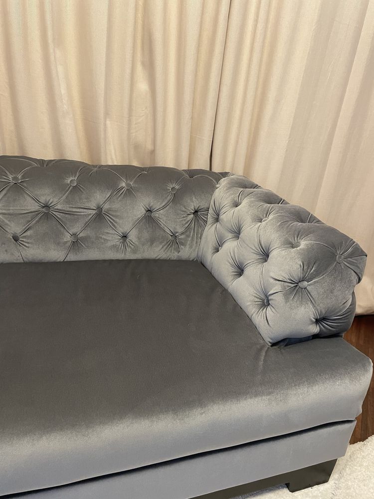 Sofa pikowana Kanapa rozkładana Silver