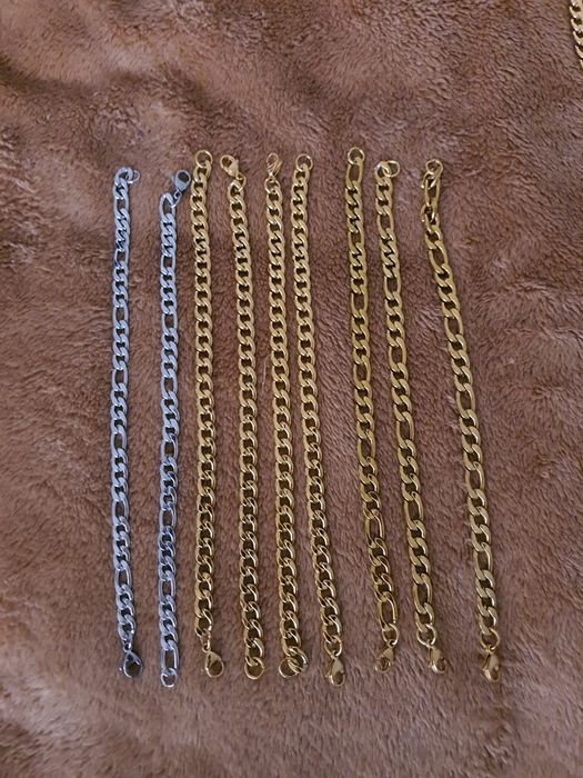 Pulseiras e fios ouro laminado/prata 925