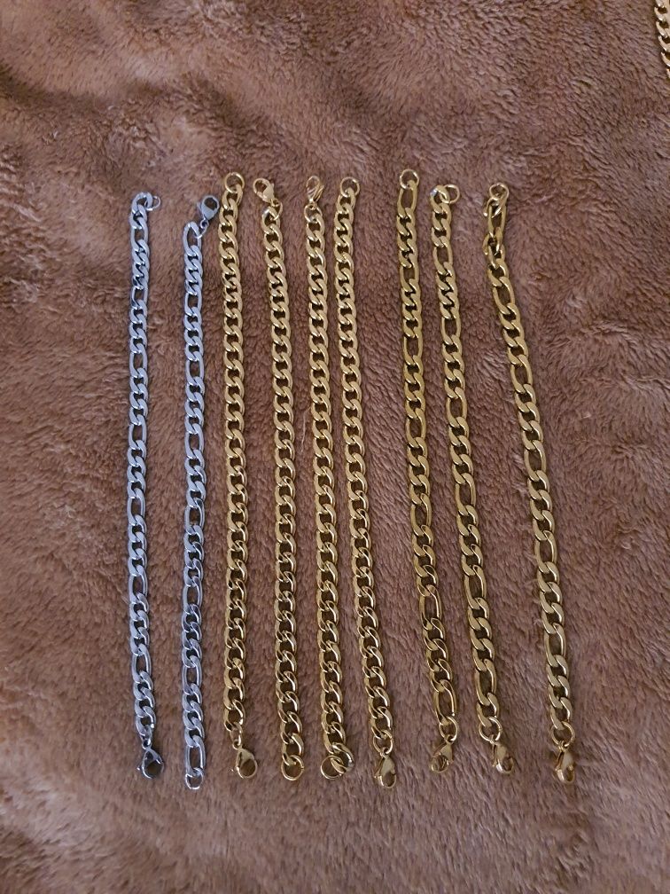 Pulseiras e fios ouro laminado/prata 925