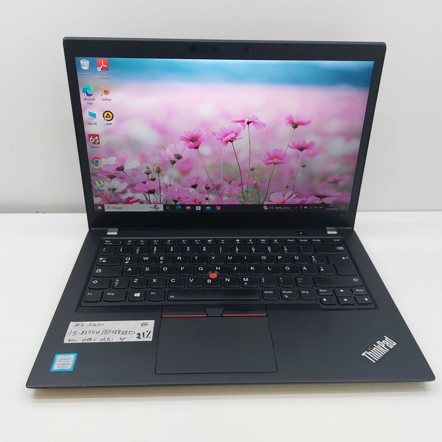 Ноутбук Lenovo ThinkPad T480S 14.1 FHD IPS/ i5-8250U/8 RAM/ 128 SSD бу