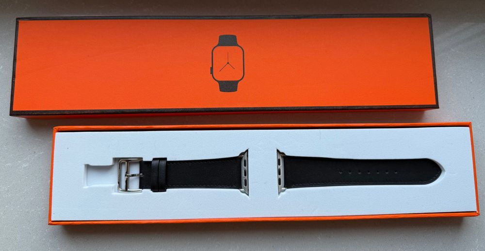 Pasek Apple Watch Hermes Single Tour 38- 41 mm czarny skóra naturalna
