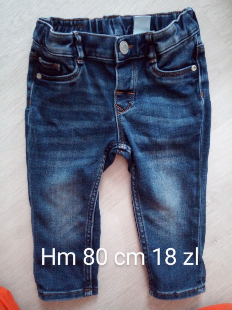 Jeansy ciemne  hm 80 cm