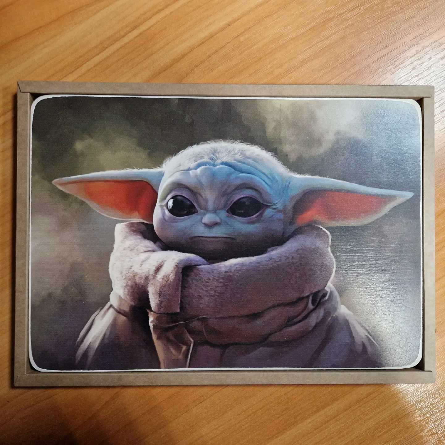 Постеры на стену картины . картина вишивка Wood poster Baby Yoda