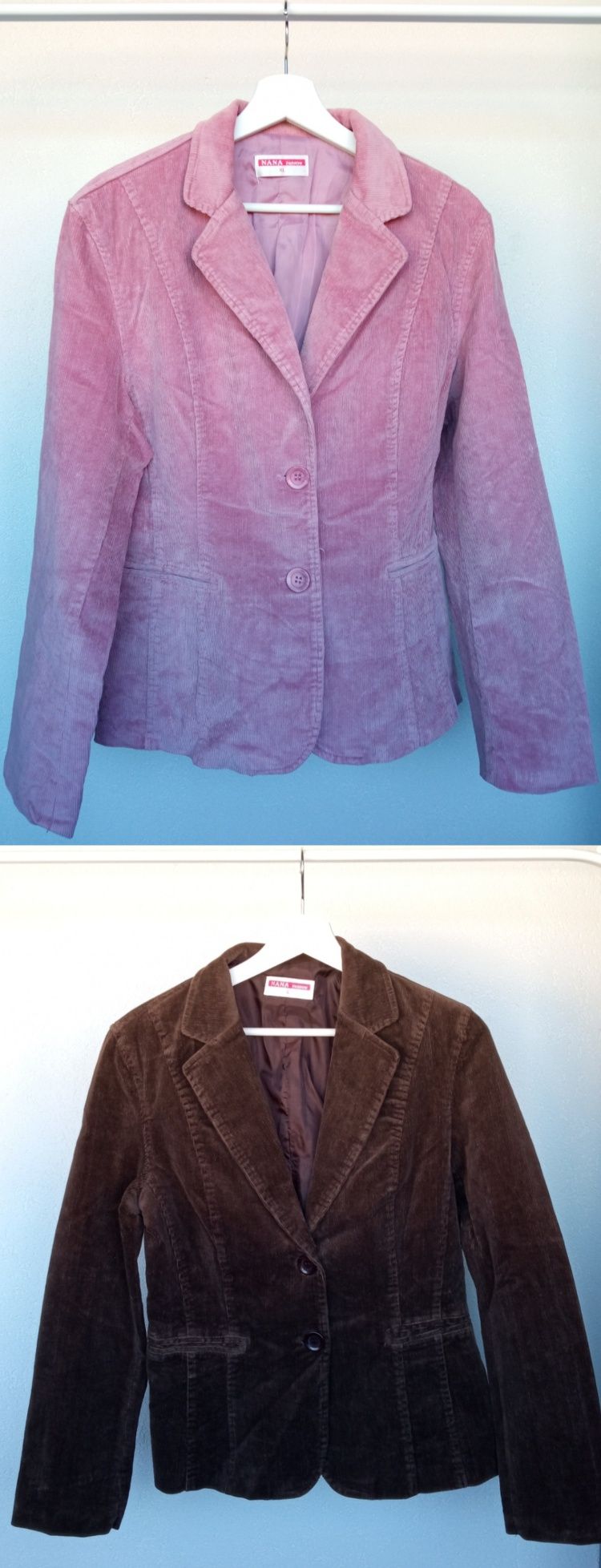 Casacos/blazers em bombazine rosa ou castanho - tamanho L/XL