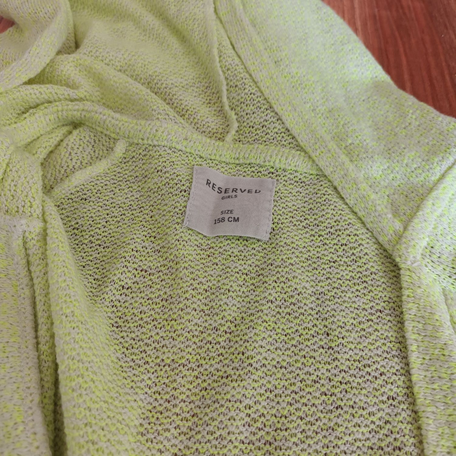 Bluza 158 XS limonkowa sportowa sweter z kapturem Reserved