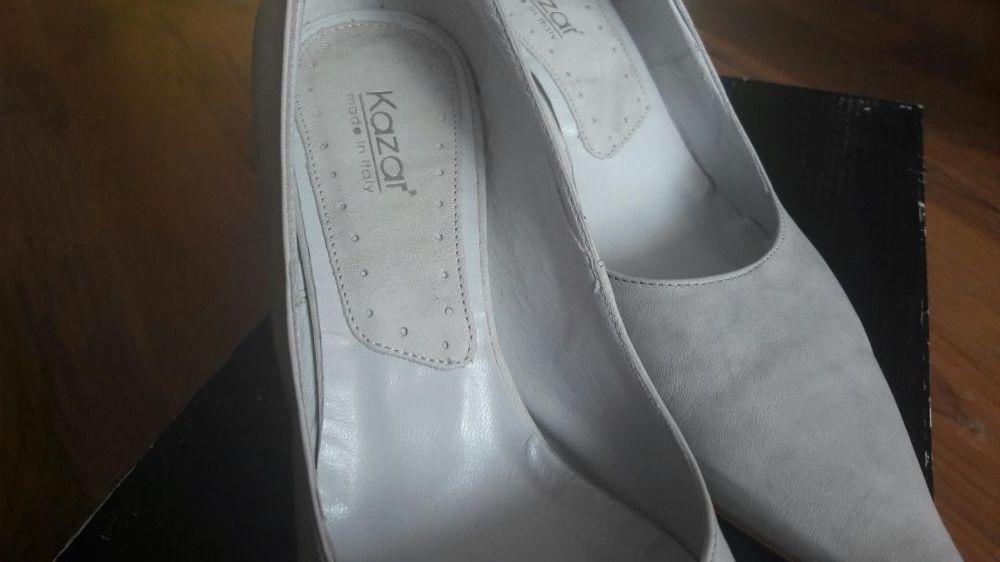 Buty NOWE szpilki KAZAR 39 szaro niebieskie