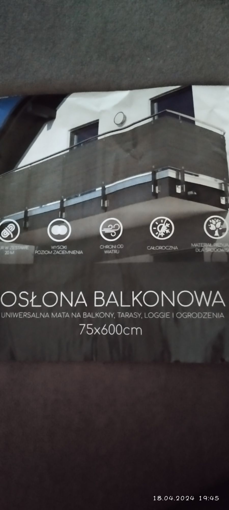 Osłona balkonowa kolor wenge 6m