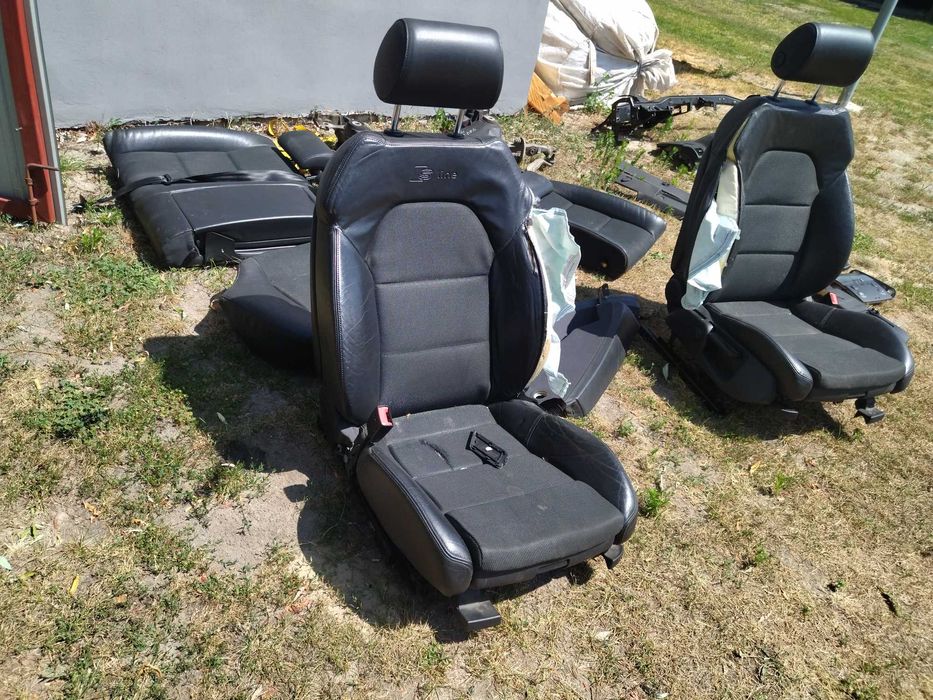 fotele skorzane skora  siedzenia a4 b6 b7 s-line avant kombi