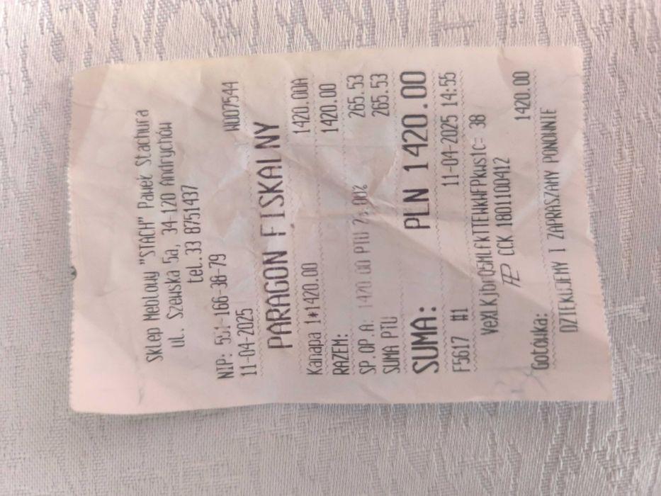 Sofa rozkładana z funkcją spania