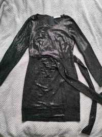 Suknia wieczorowa z cekinami (czarna, Reserved, rozmiar 38)