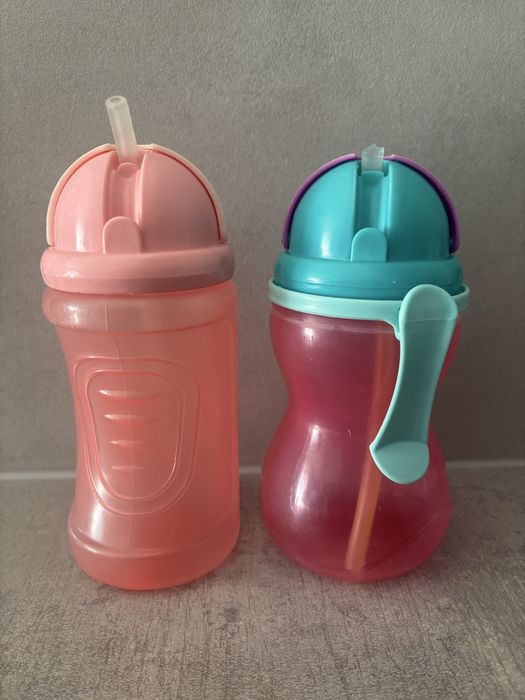 Bidon/kubek ze słonką rurką 2 sztuki