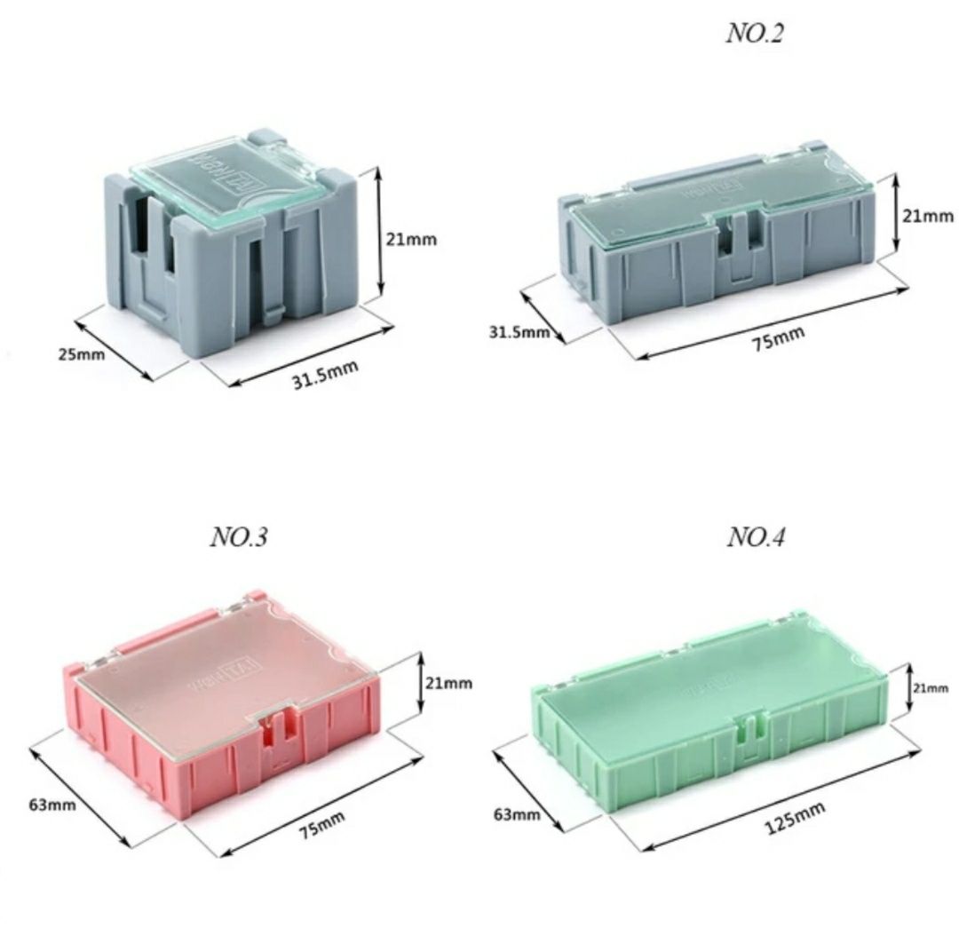 Caixas modulares componentes electronicos SMD com tampa