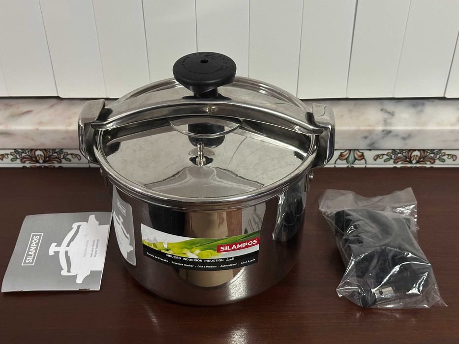 Panela Pressão Silampos Aço Inox 8L - Ref. 643122018708 - NOVA