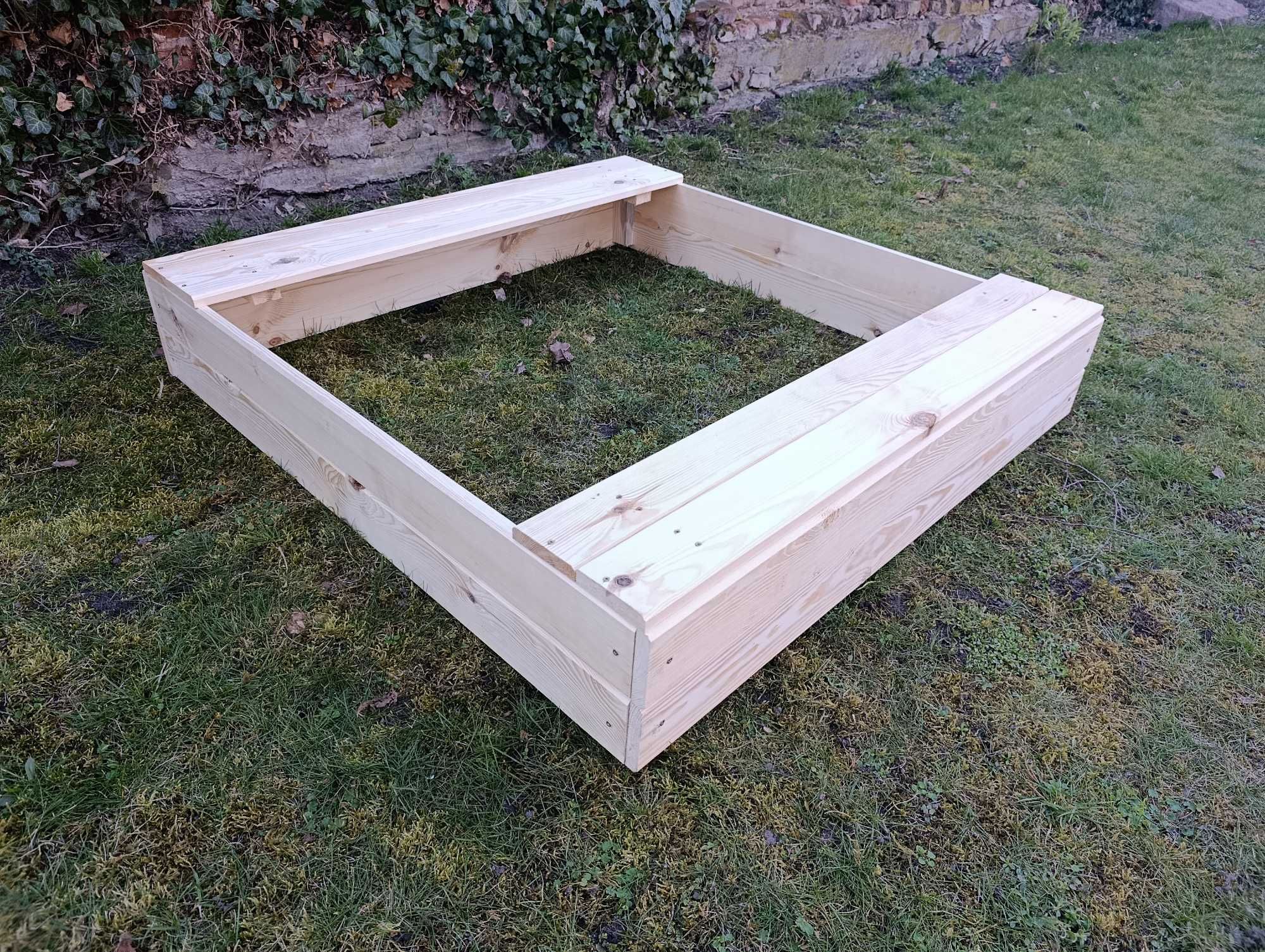 Piaskownica drewniana zamykana bezpieczna wygodna stabilna 120, 150cm