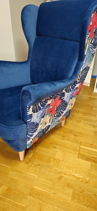 Fotel uszak piękny wzór i kolor