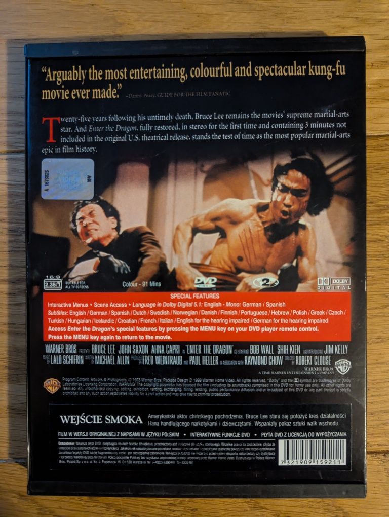Wejście smoka Enter the dragon DVD Bruce Lee igla