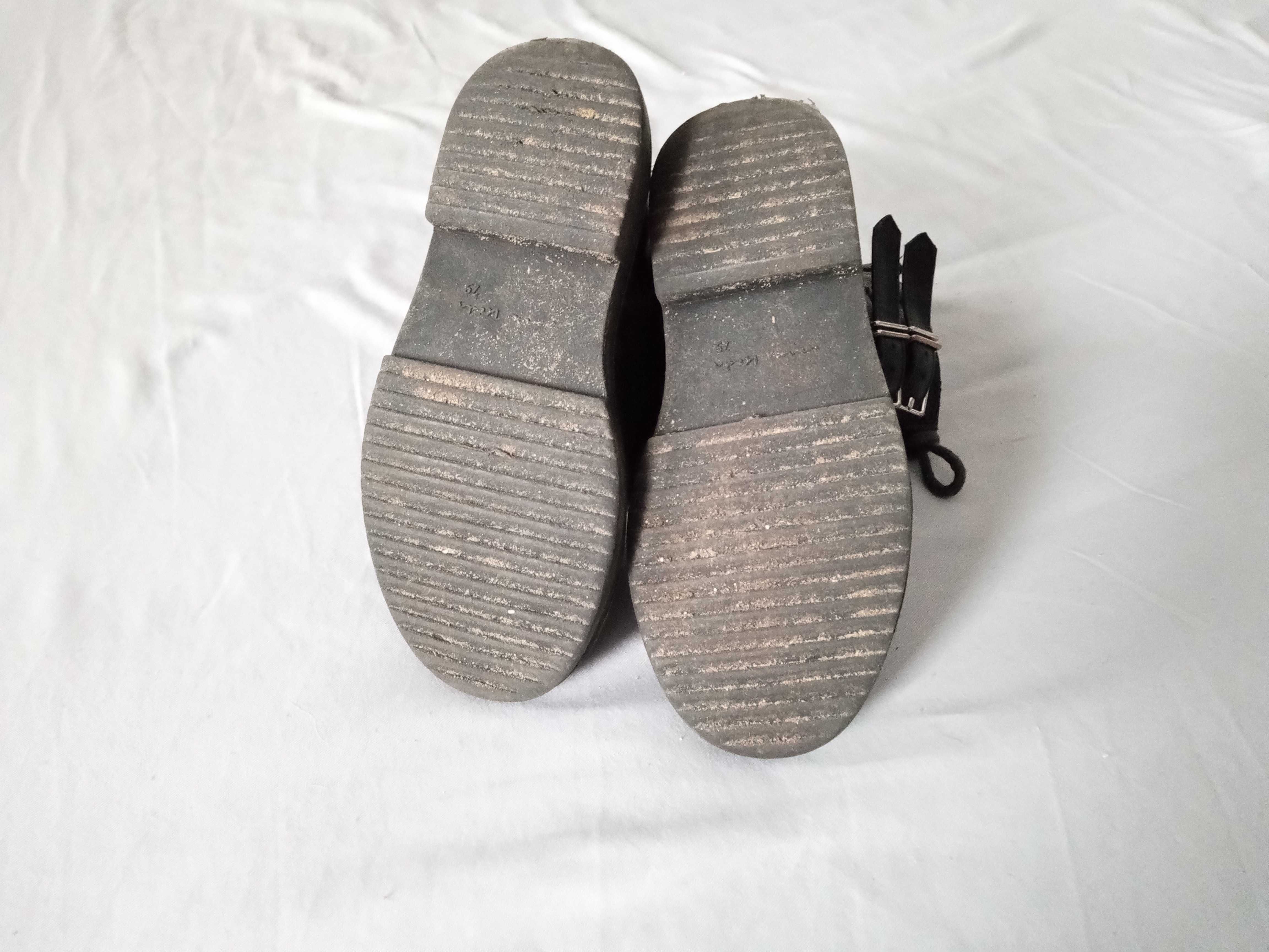 Czarne skórzane buty zimowe dla dziewczynki r.29 zara kids
